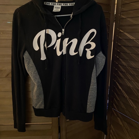 Pink Victoria Secret Black and Gray Hoodie and leggings Set - Picture 2 of 6